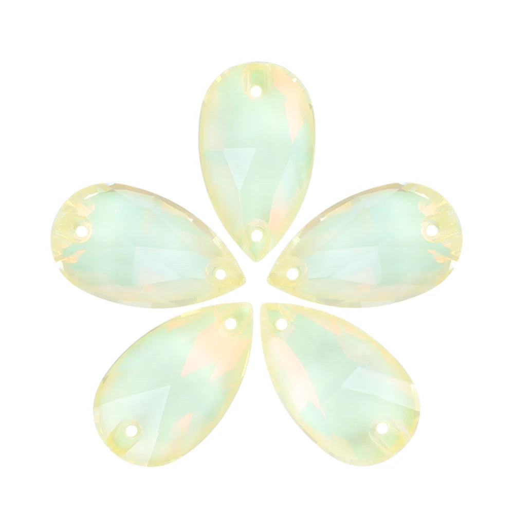 High Quality Hand-Sew on DIY Drill Drop-Shaped  Glass Crystal Rhinestone Sew-On  Setting for Shoes & Dresses for Fashion
