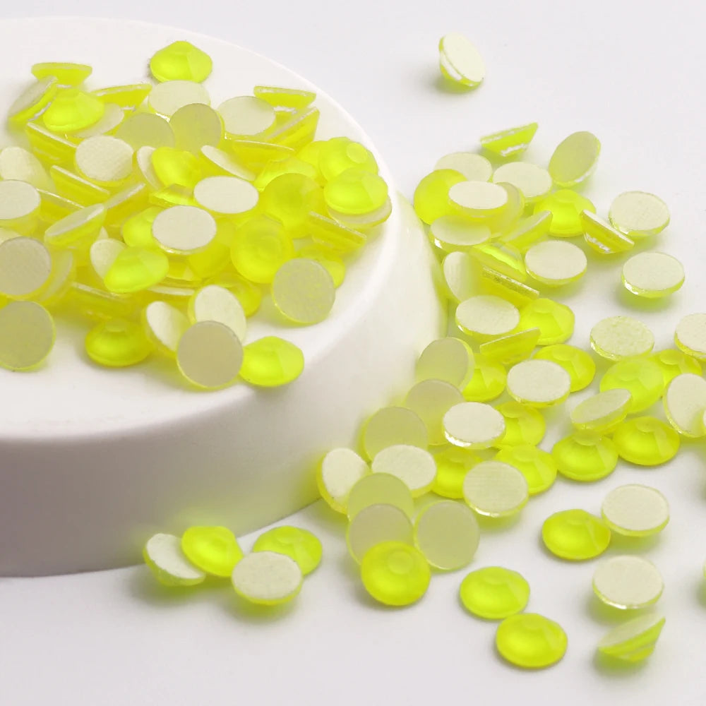 Luminous  Neon Color Glass Flatback Rhinestones SS6-SS30 3D Charm Gems DIY Manicure Nail Art Decorations