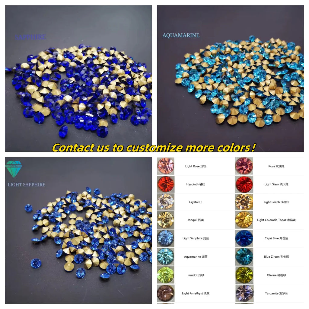 SS13 AB Pointed-Back Crystal Rhinestones Non-Hotfix Chaton Strass DIY Nail Decoration & Wedding Garment Materials
