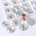 Top Quality Rivoli  80+ Colors Rhinestones Crystal AB Sew-on Rhinestones Glass Gems Clothing Flatback Sewing Stones for Women