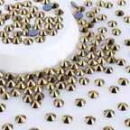 Wholesale Hot Fix Aurum Glass Rhinestone High Quality FlatBack Rhinestones SS6-SS30 for Garments and Art Decoration