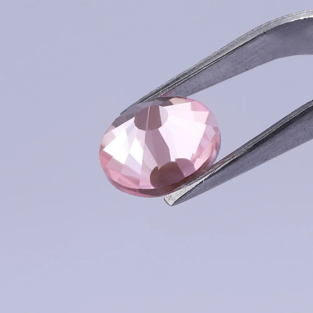 Factory Wholesale Rhinestones Lt Pink Color Silver Base Flat Back Strass Crystal Non Hot Fix Rhinestone for Bra Decoration