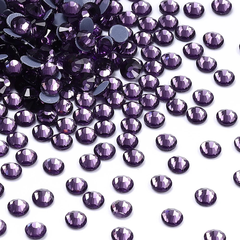 Wholesale Flat Back Hotfix Glass Crystal Rhinestone Round Hotfix Crystal Stone Delicate for Clothing Accessories