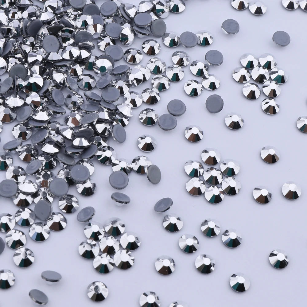 Factory Wholesale Blingbling Flat Back Rhinestones Hot Fix Crystal Glass for Cloth Same Cut Bulk Glass Rhinestones