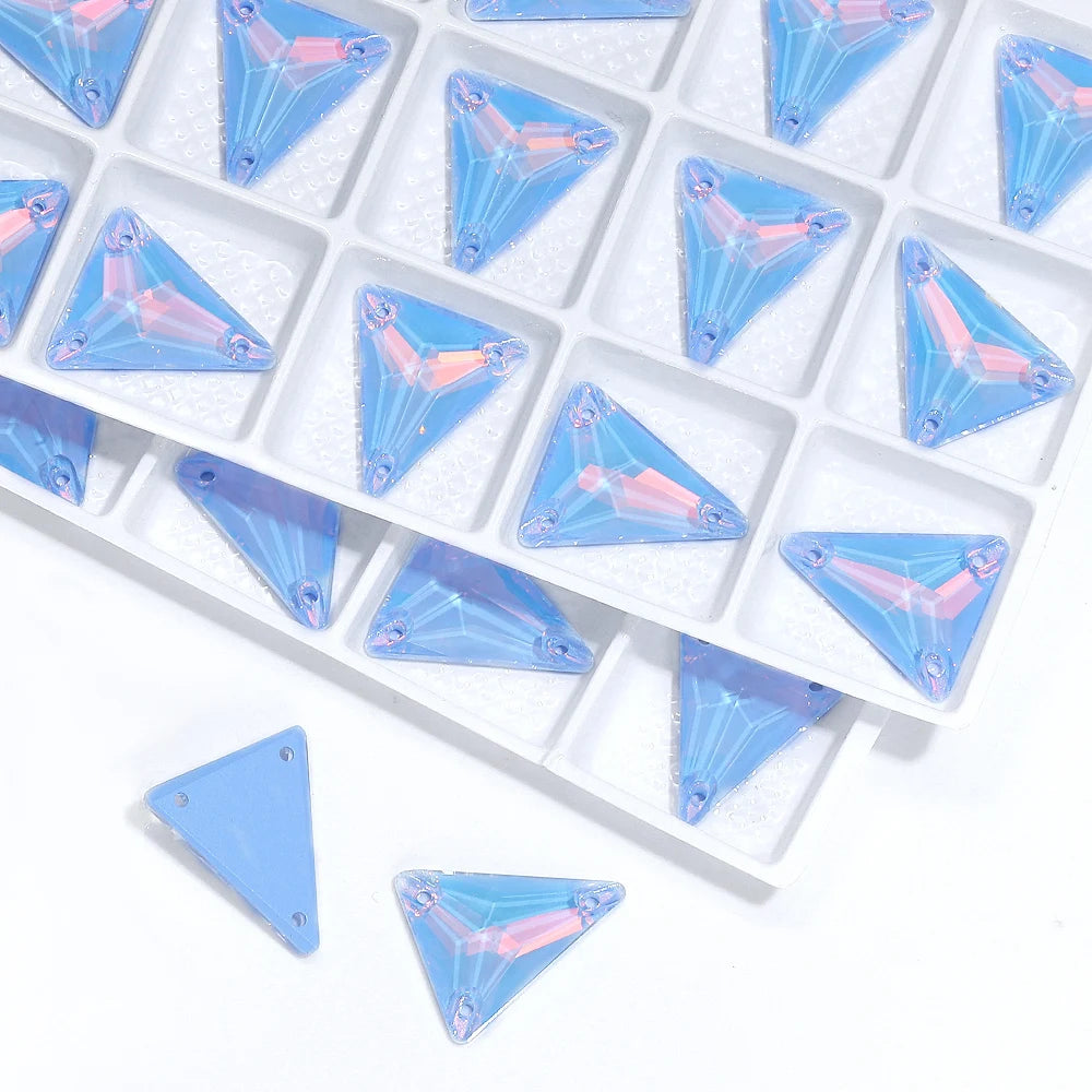 3271 Hot Selling Slim Triangle Factory Direct Wholesale High Quality Durable Shimmering Clear Glass Crystal Sew-On Rhinestones