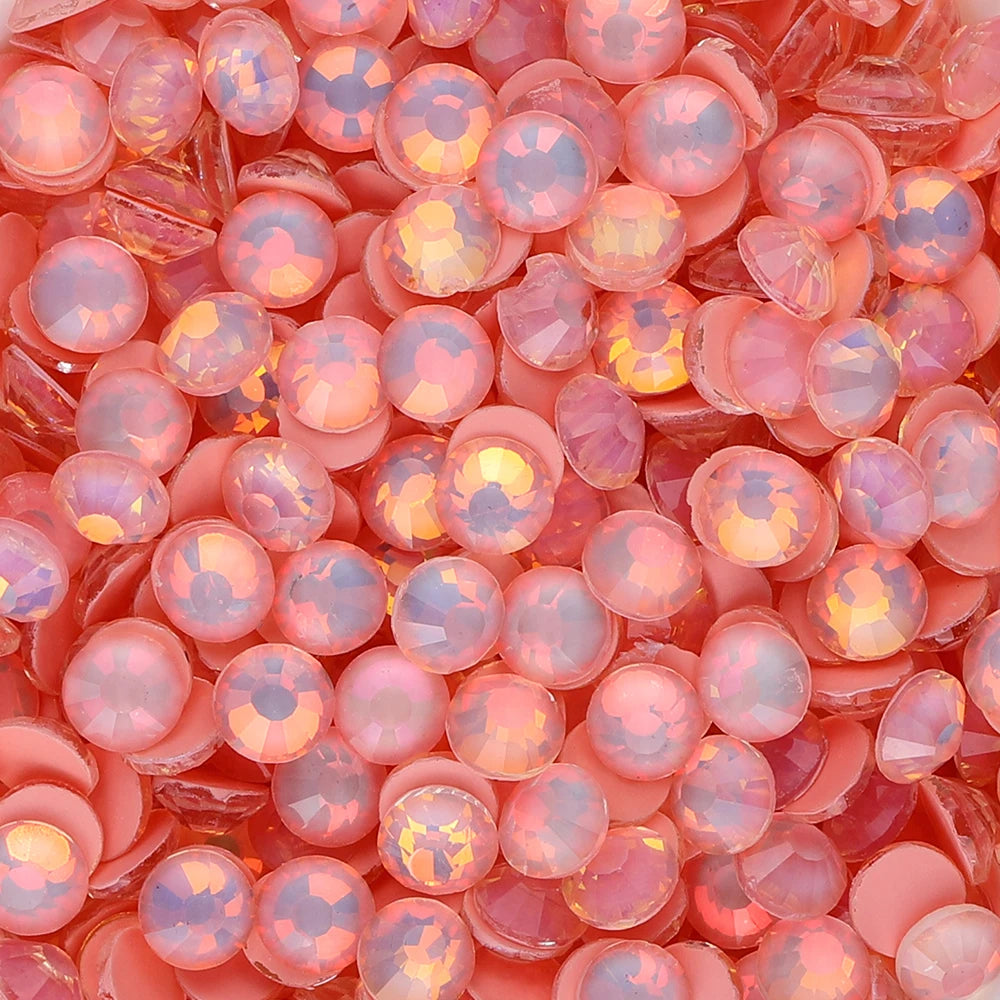 QIYI Mocha Opal Series Bright Shining Colors High Quality Glass Loose Rhinestones Grade AAAAAA 12 Facets for Garment Decoration
