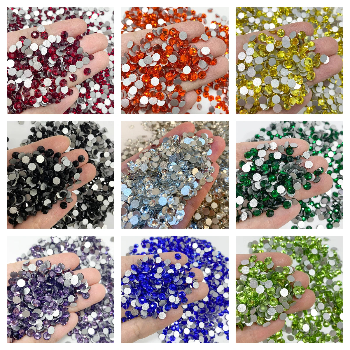 QIYI Latest Fashion Popular Style SS3-SS20 1001-1129 Colors Non Hot Fix High Quality Durable Glass Crystal Rhinestones for Shoes