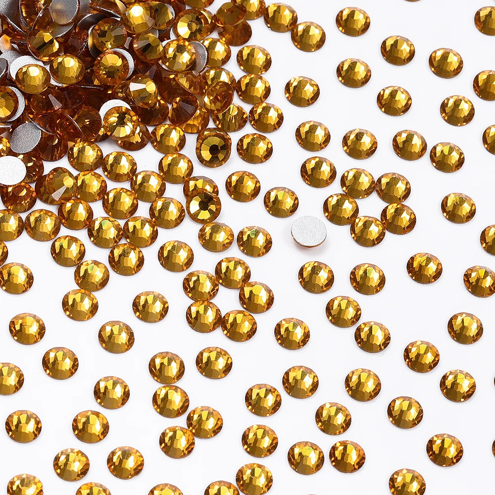 Wholesale Rhinestones 100 Colors Ss06-ss34 Crystal Rhinestone Non Hotfix Flat Back for Top Decoration Accessories