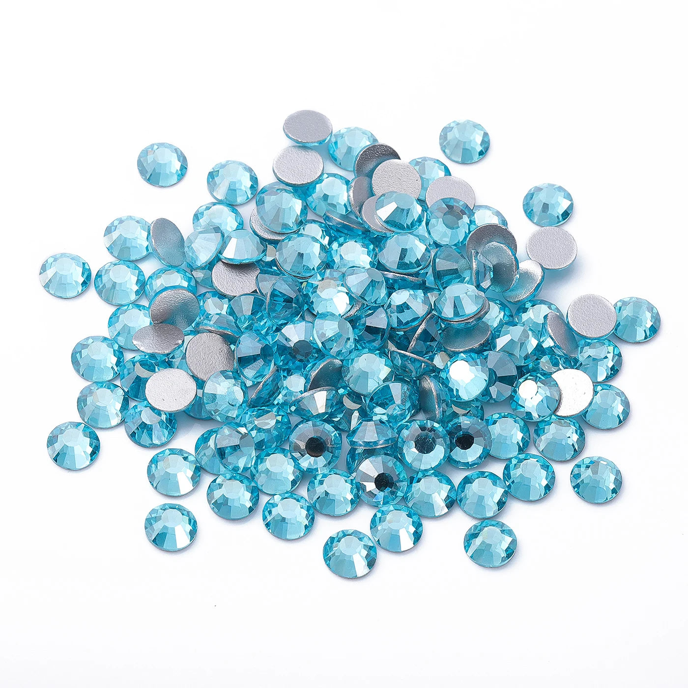 September New Colors Wholesale Baby Blue Rhinestone New Design Non Hotfix  Flat Back Crystal Glass  for DIY Nail Clothing