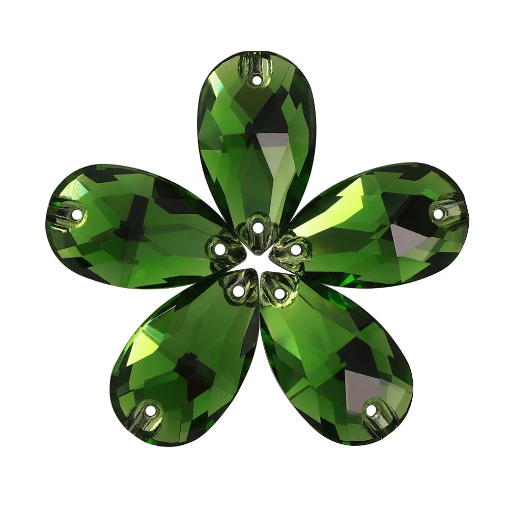 Wholesale  Drop Sew-on Stone K9 Crystal Flat Back  Rhinestones  Crystal for Sewing Glass Fancy Sew on Drop 3230