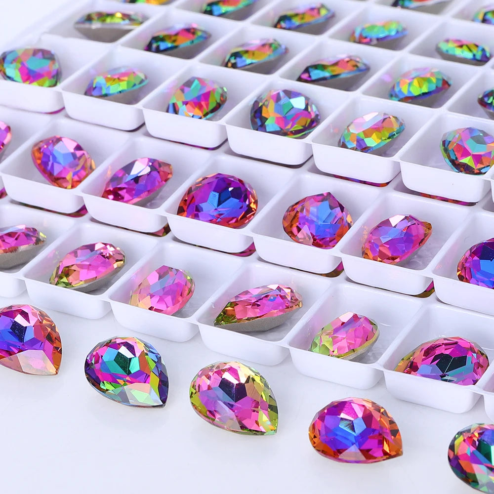 Factory Direct Effect Color New Design K9 Glass Top Quality Crystal Point Back Drop Shape Rhinestones for Clothing Accessories
