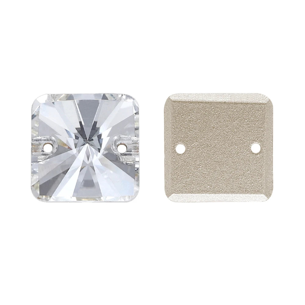 New Arrival Hot Selling Rivoli Square Shape Latest Fashion New Design Top Quality Flat Back Glass Sew-on Rhinestones (3201)
