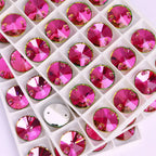 Wholesale Rivoli Rhinestones 55 Colors Crystal Strass AB Sew-on Rhinestones Glass Gems Clothing Flatback Sewing Stones for Women