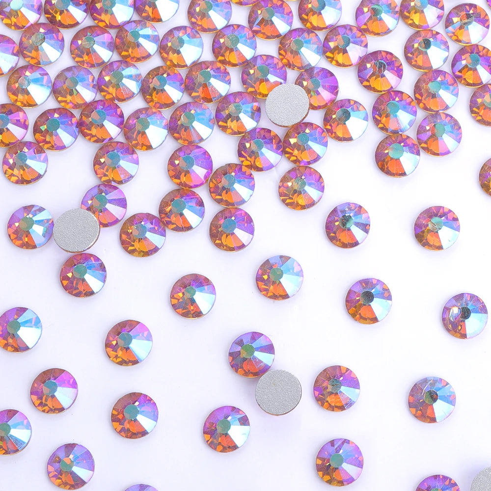 QIYI SS3-SS12 Wholesale Multi AB Colors Fashion High Quality Non Hofix Glass Flat Back Rhinestone for Decoration Cloths Nail Art