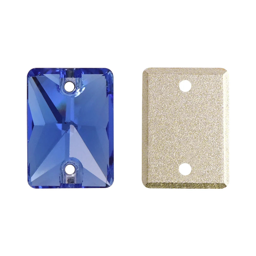 QIYI Multi Colors and Size Rectangle Sew-on Stone for Choice Clear Glass Flat Back Top Quality Sew on Rhinestones (3250)