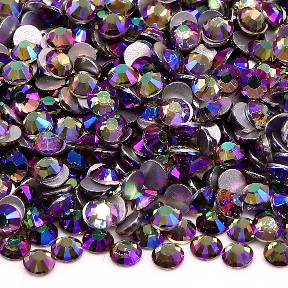 Blue Colors Glass Bling Crystal Wholesale Rhinestone Non Hotfix Flat Back Crystal Glass  for Clothing Accessories