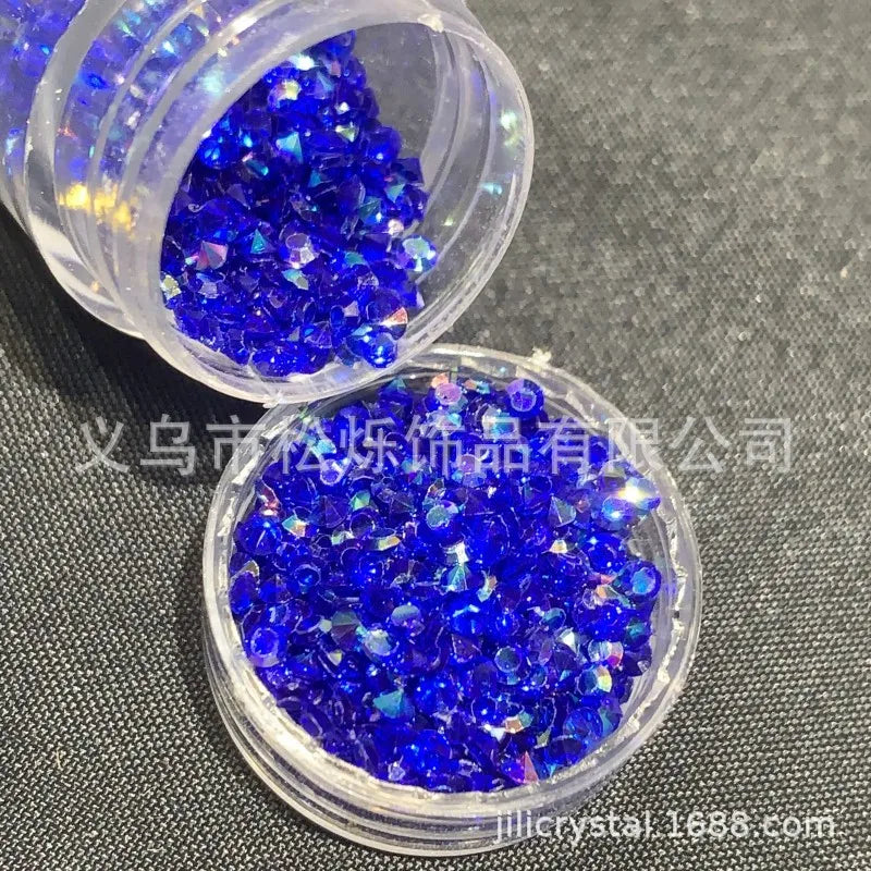 Wholesale Unique Gradient Coloured Plastic Resin Rhinestones Loose Beads for DIY Accessories Bulk Craft Materials