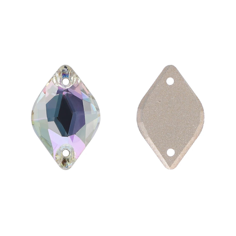 QIYI Lemon Shape Sew-On Rhinestones 55 Colors 9x14mm/12x18mm Glass Rivoli Shape Minimalist Luxury Design for Garment Shoes Bags