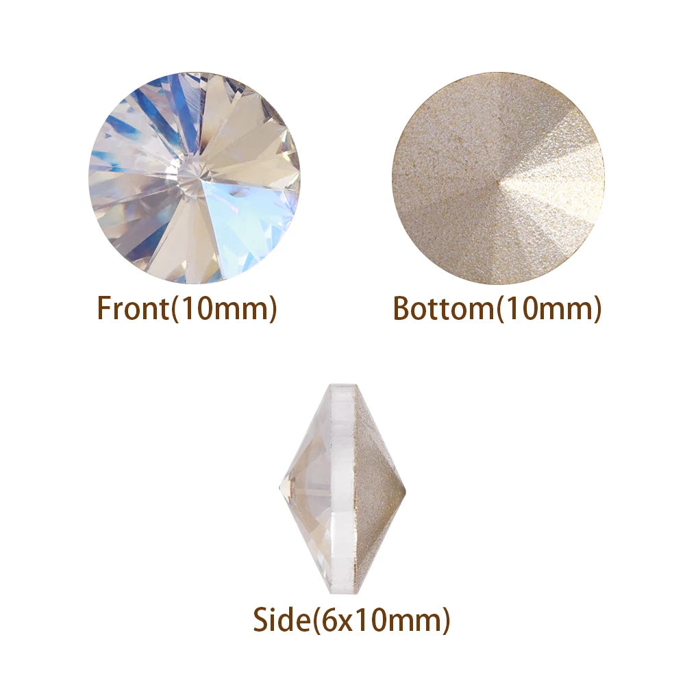 Qiyi New Arrival Rivoli Fancy Shape Eco-friendly Materials Trendy Design K9 Glass High Quality Grade AAAAAA Point Rhinestone