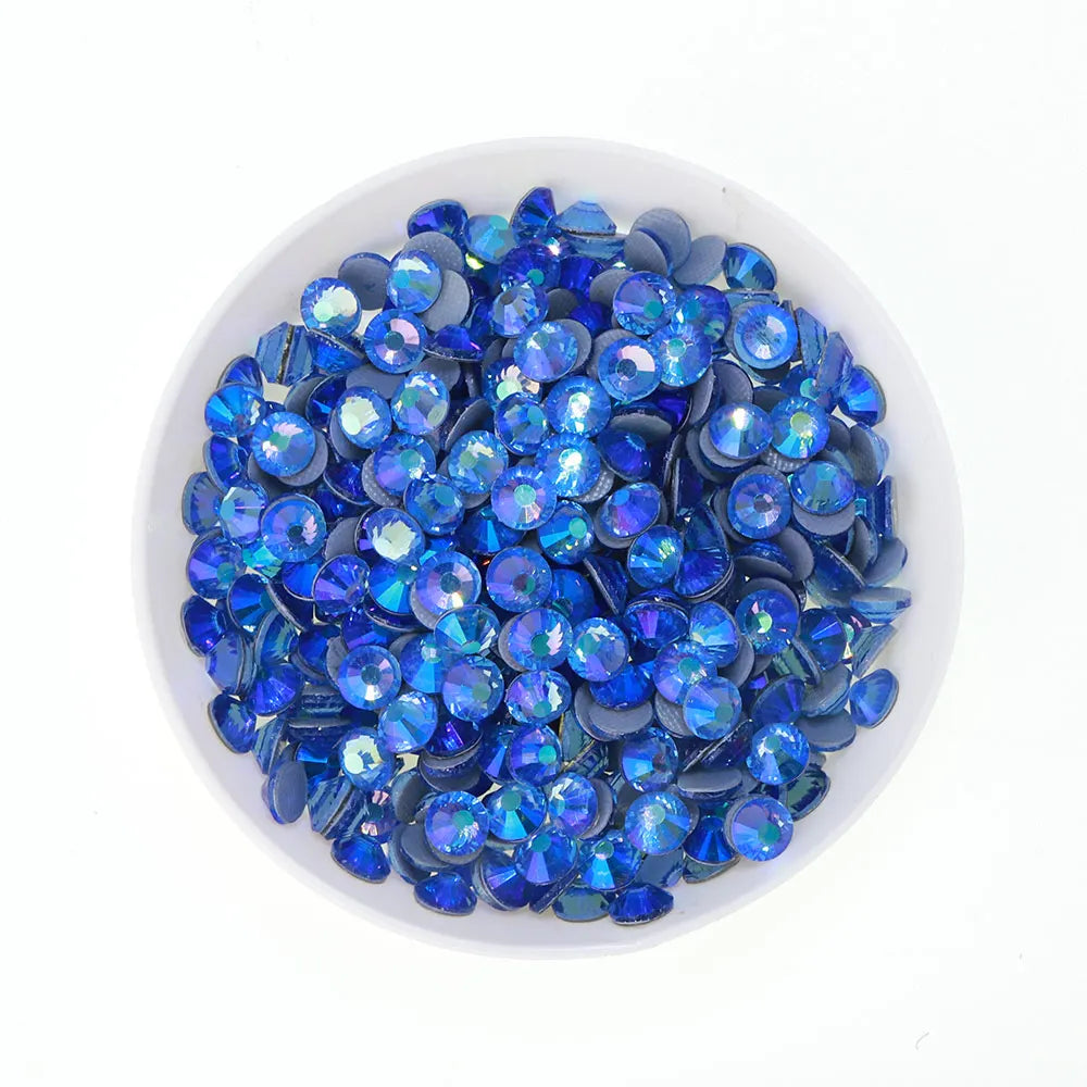 2024 Hot Fix Different Size Small Bag 1440pcs AB Color Bright Shining Clear Glass Crystal Rhinestones for Garment Decoration