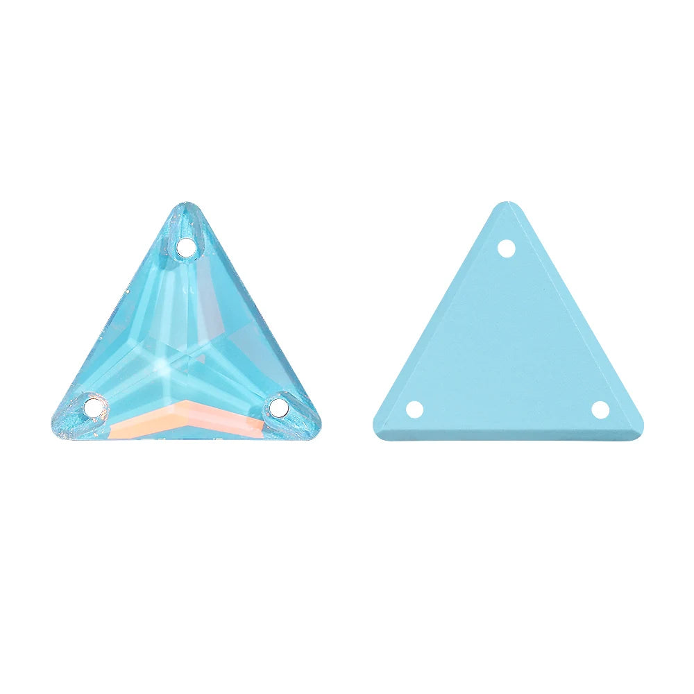 Triangle 12mm 16mm 22mm 80+Colors Sew on Rhinestones 3270  Flat Back Bling Bling Diamond Stone for Fashion Jewelry Clothes