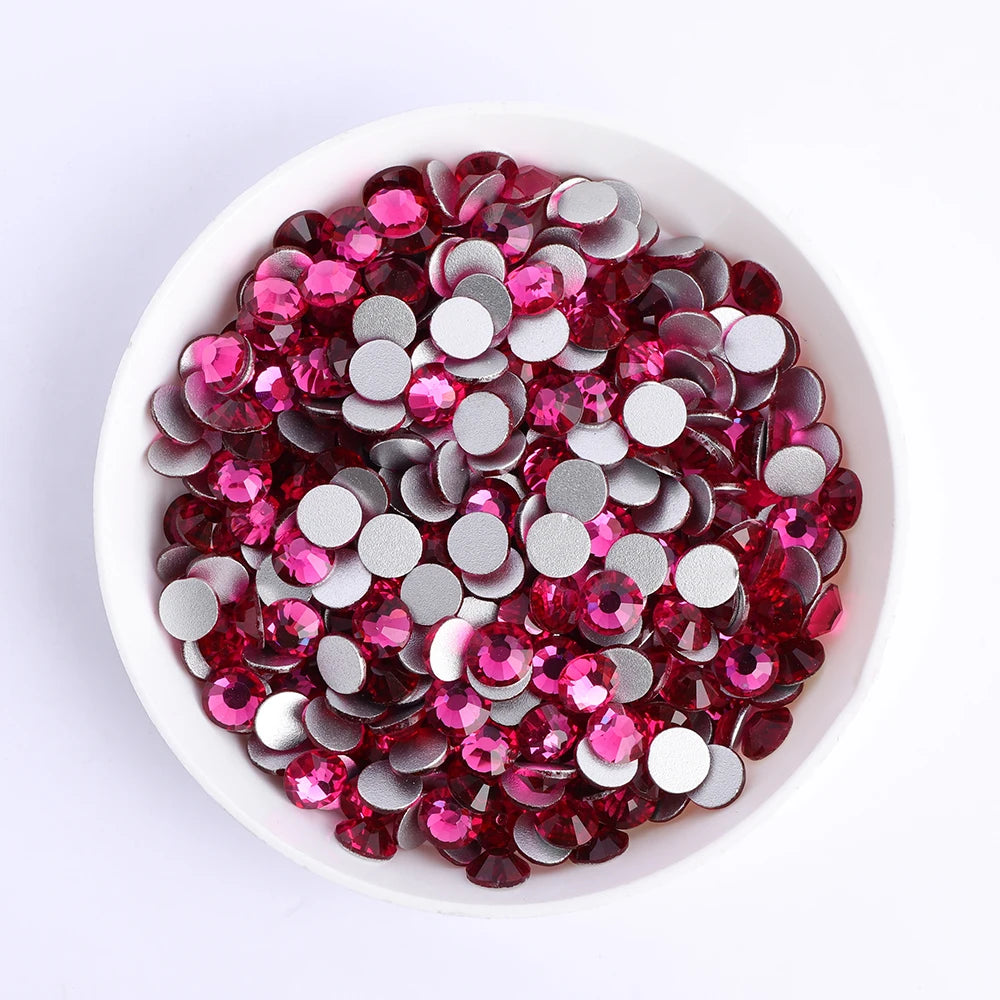 SS6-SS30 Wholesale Small Bag Non Hotfix Glue on 4A+ Quality Rhinestones Glass Crystal Flatback Regular Cut for Nail Art