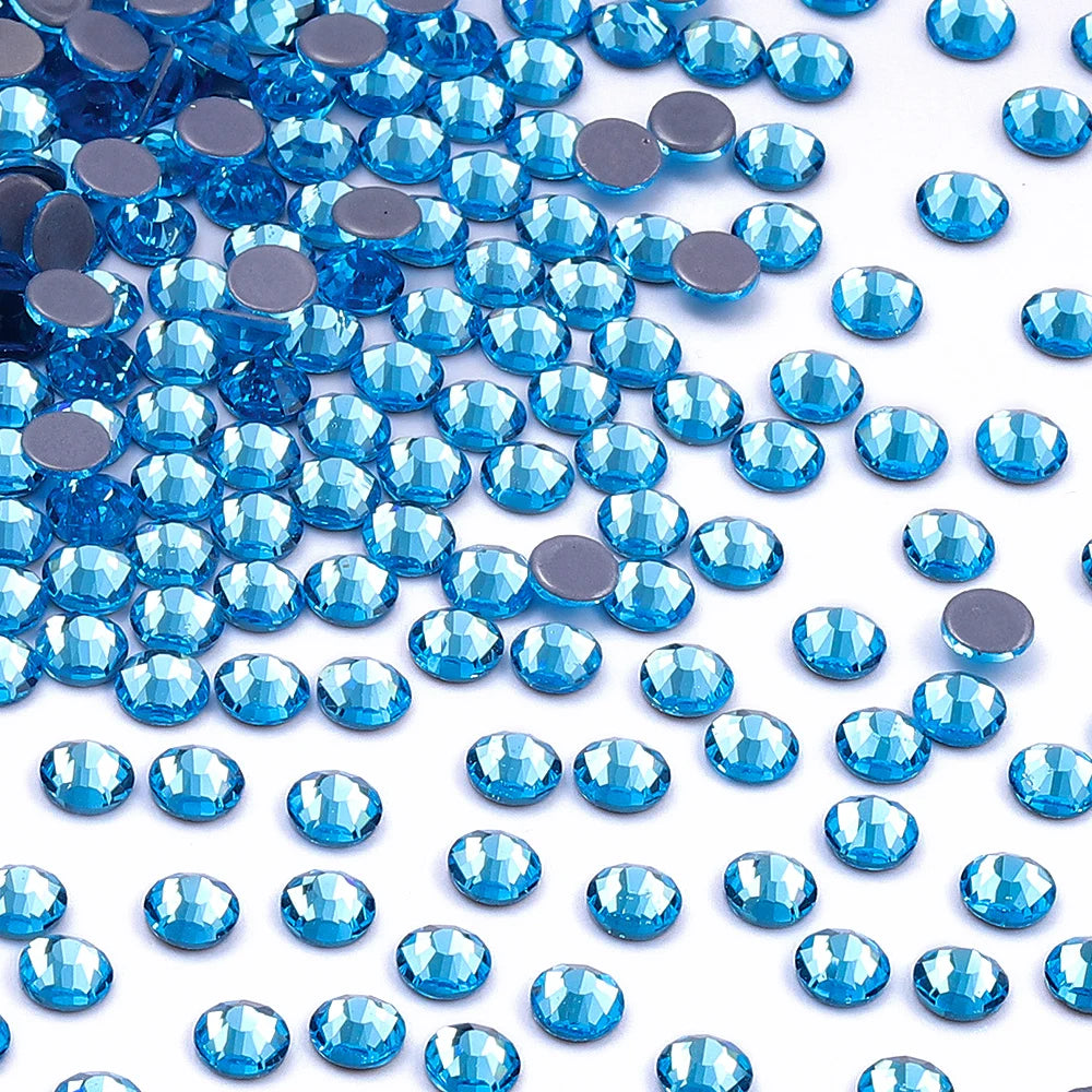 Factory Price Wholesale Flat Back Hotfix Glass Crystal Rhinestone Round Hotfix Crystal Stone for Clothing Accessories