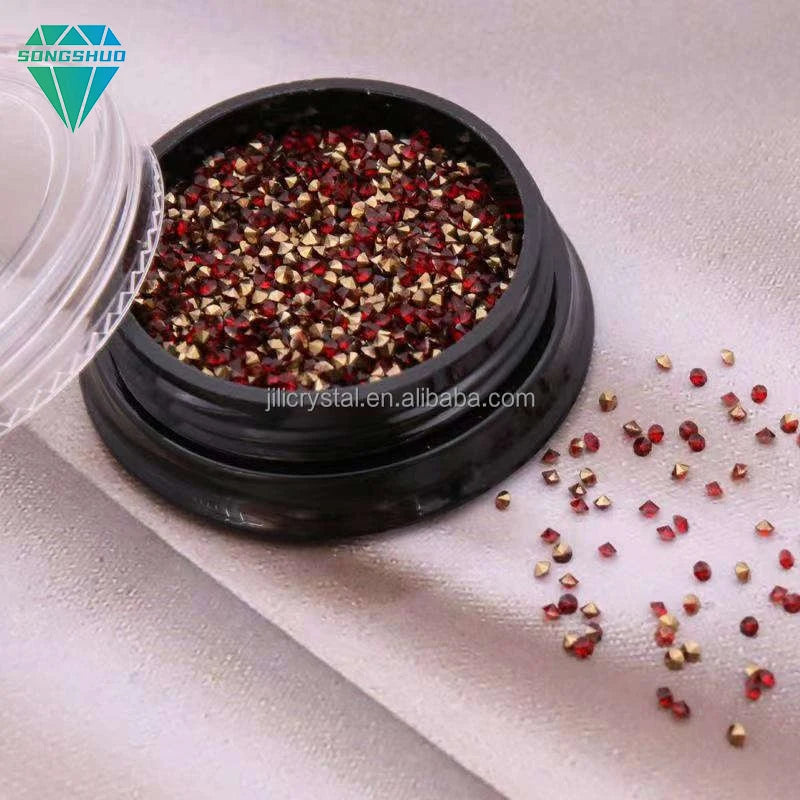 Hot Sales 1.2mm Box Packaging Crystal for Nail Art Diamond Nail Art Dust Micro Diamond Mini 3D Nail Art Crystal