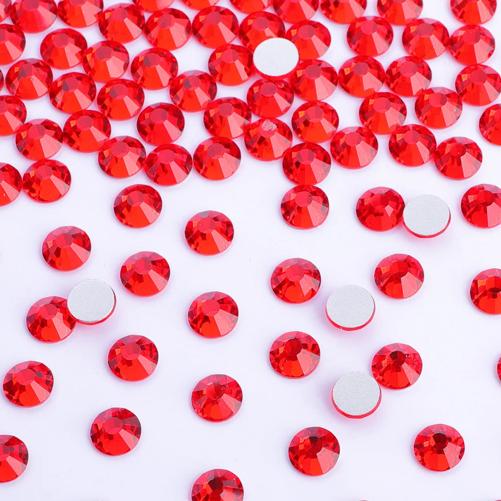 Wholesale 14400pcs Glass Crystal Glue on Rhinestones Bulk Non Hotfix Flatback Rhinestones for Wedding Accessories