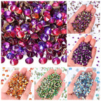 16 Cuts  Glass Crystal Latest Colors Rhinestone SS10-SS40 8 Big 8 Small Crystal Flatback Rhinestones for Gym Clothing