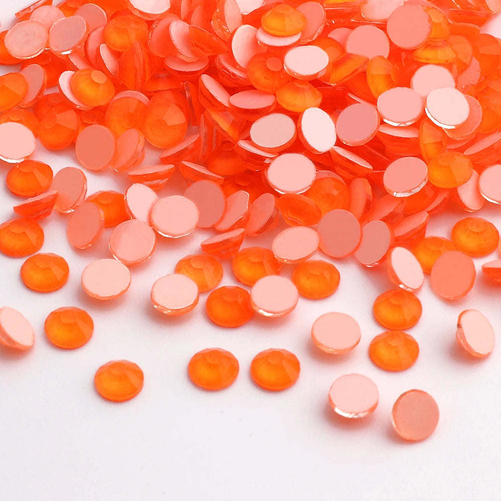 QIYI Neon  Factory Wholesale Rhinestone Non Hotfix Neon Flat Back Crystal Pink Glass Rhinestones for DIY Nail Clothing