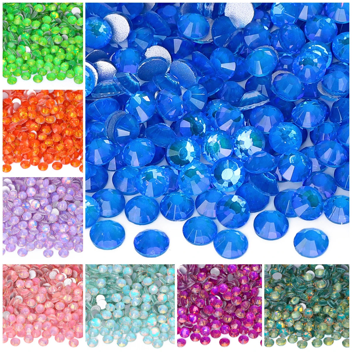 Flashing Colors New Design Wholesale Rhinestone Non Hotfix Flat Back Crystal Glass  for DIY Nail Clothing