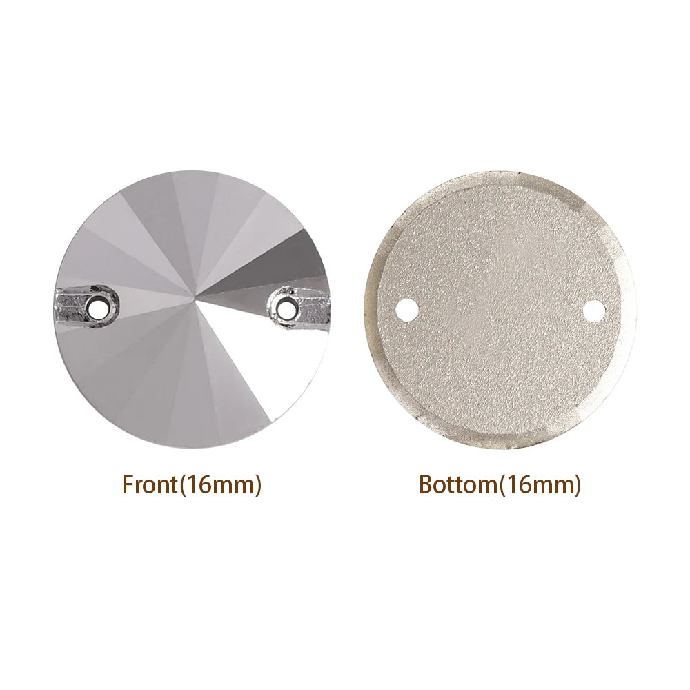 3200 QIYI Innovative Design Top Quality Rivoli Shape Flat Back Glass Crystal Sew on Rhinestones for Designer Garment Decoration