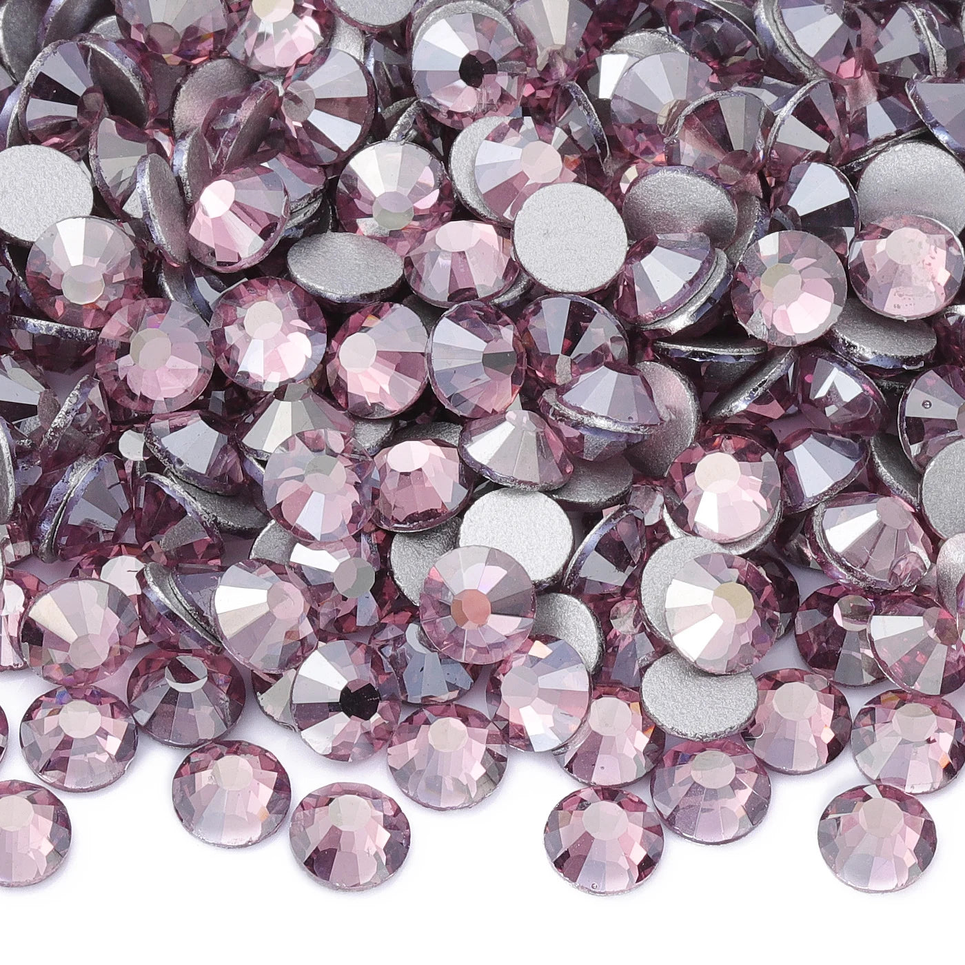 Purple 30Kinds Colors 2024 Ready Stock New Colors Wholesale Rhinestone Non Hotfix Flat Back Crystal Glass  for DIY Nail Clothing