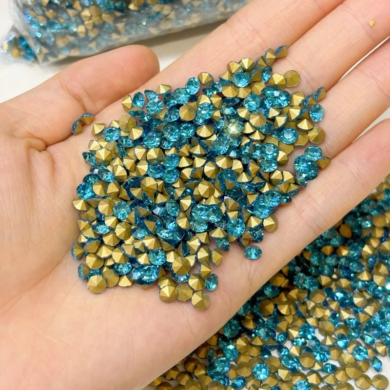 Wholesale SS4-SS28 Diamond Crystal Rhinestone Nail Art DIY Jewelry Accessories Point-back Glass Chaton Rhinestone