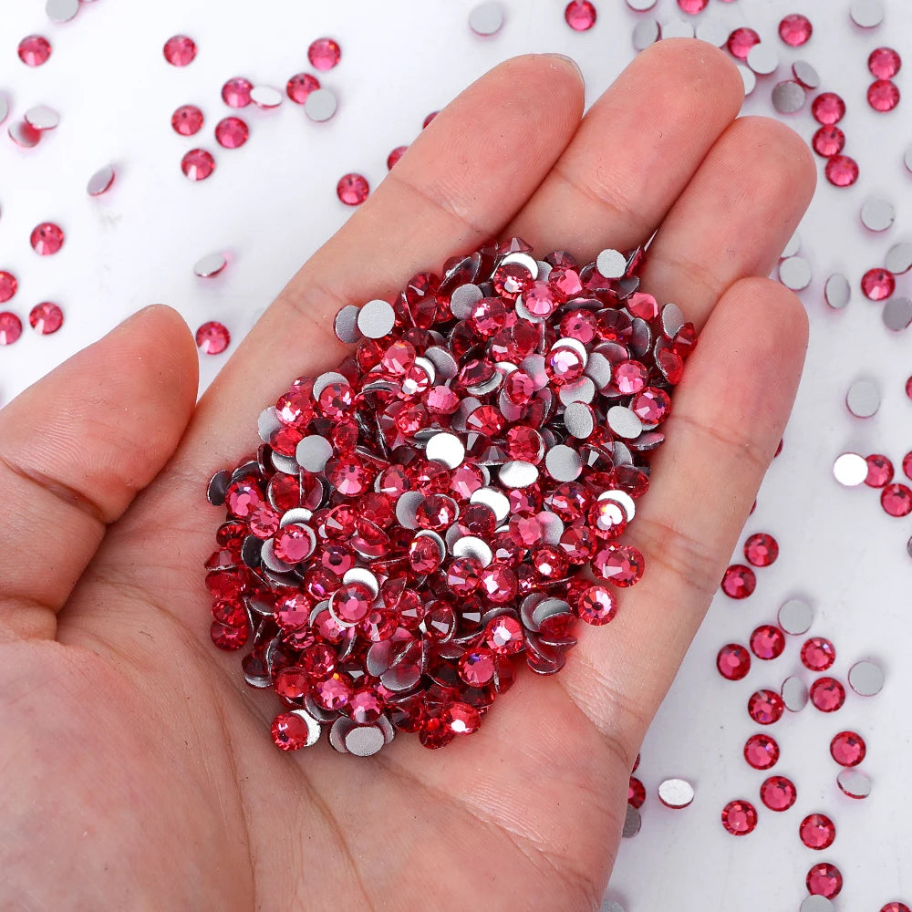 Wholesale Custom SS6-SS30 Bulk Rhinestones Christmas Crystal AB Brown Red Green Rhinestones Glass Cristal Rhinestone for Nail
