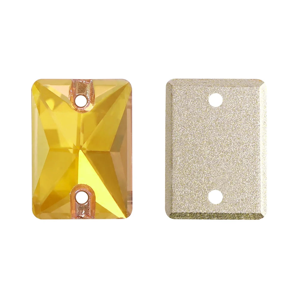QIYI Multi Colors and Size Rectangle Sew-on Stone for Choice Clear Glass Flat Back Top Quality Sew on Rhinestones (3250)