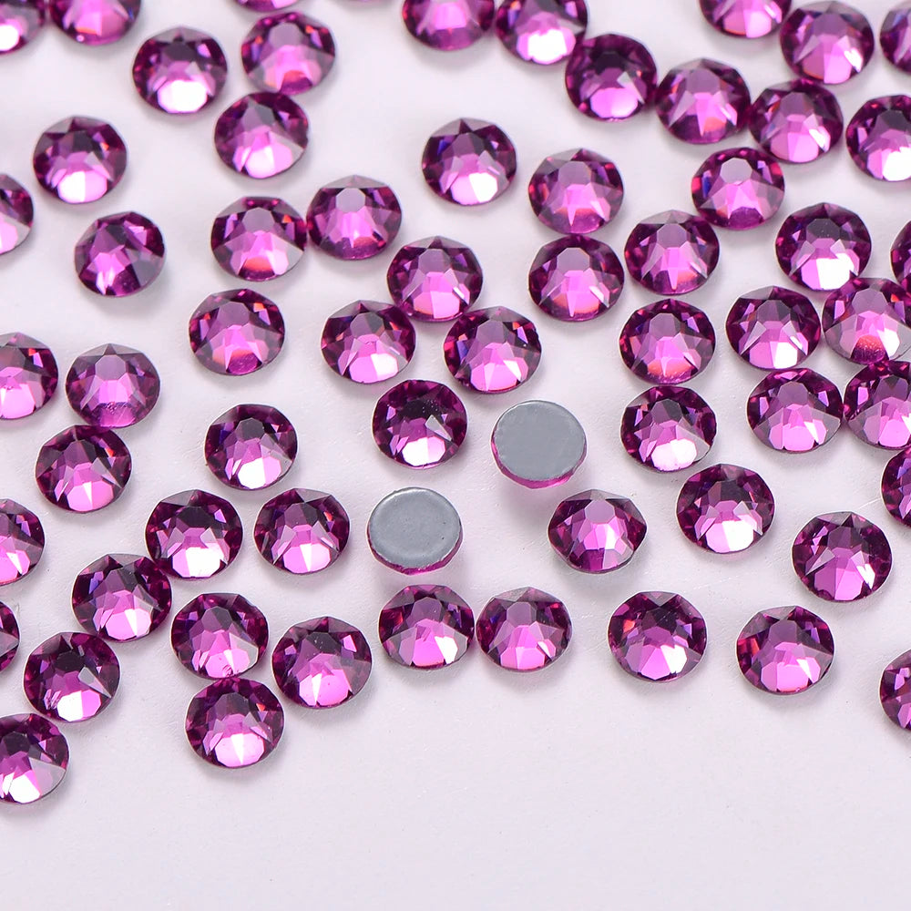 Strass Sewing Fabric Crystal Garment Hotfix Diamond Rhinestone Small Clear Flatback Wholesale 70 Colors AB 8 Big and 8 Glass