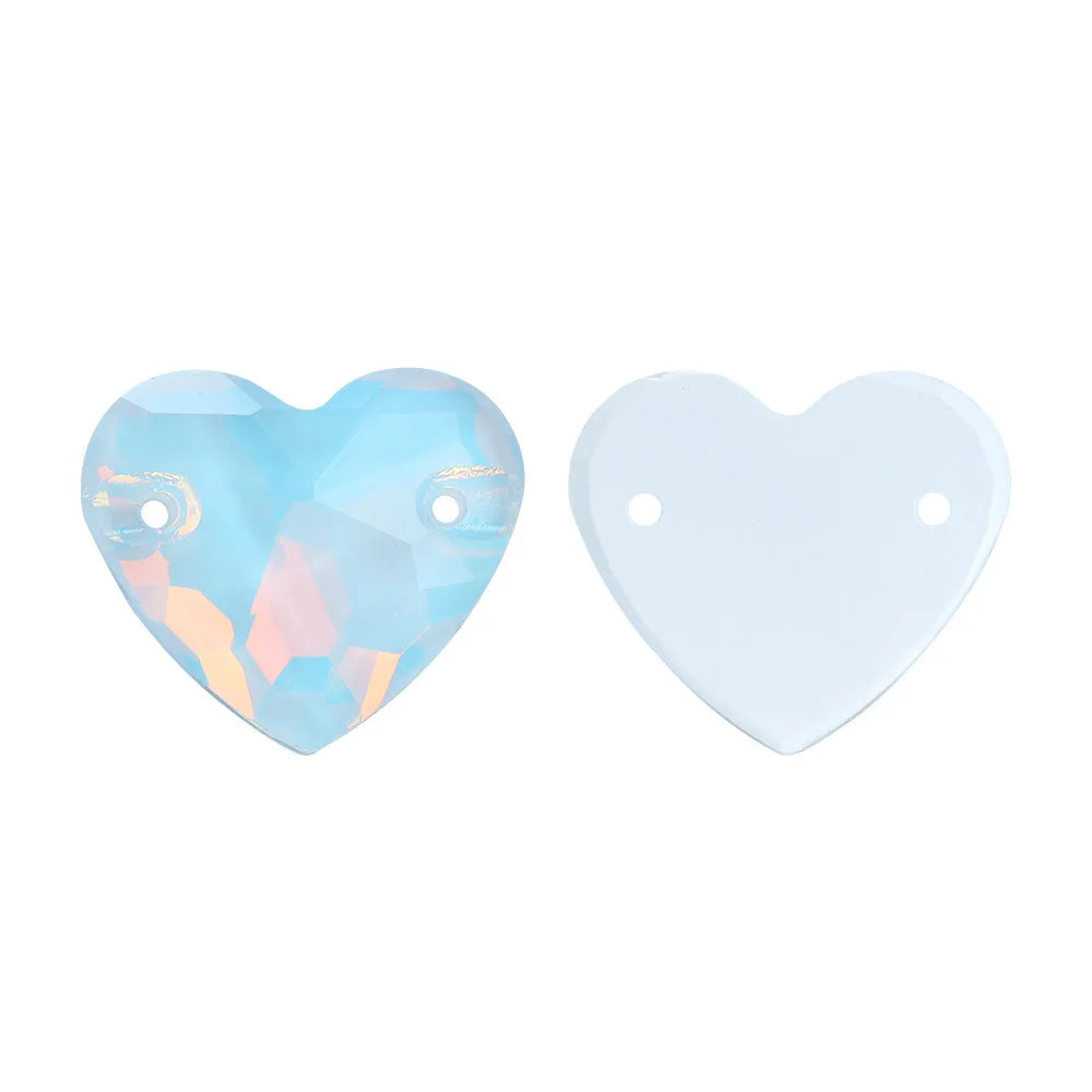 Wholesale Heart Sew on Rhinestone K9 Glass Crystal 3259 Heart Crystal AB Sew-on Stones and Crystals for Dress Decoration