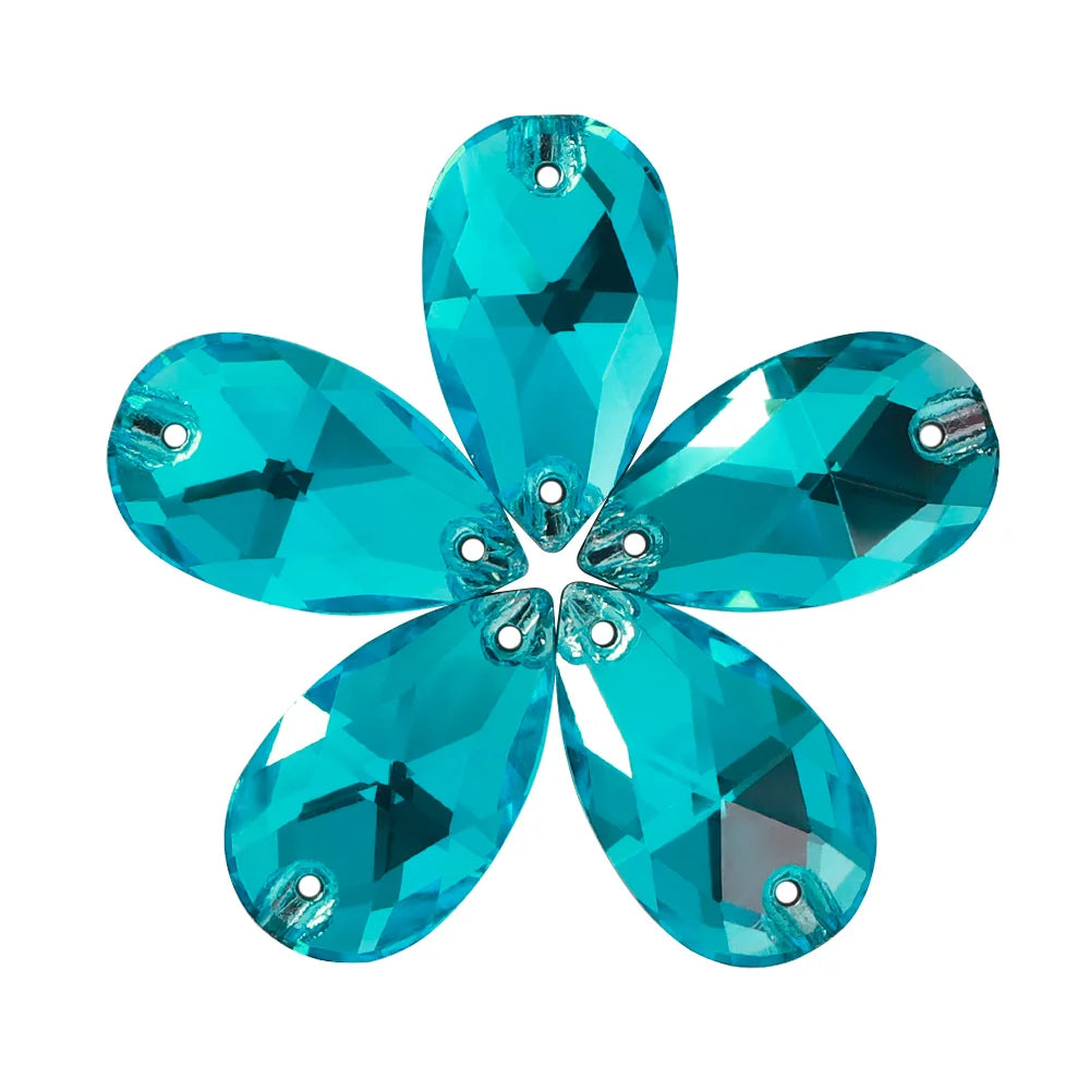 Wholesale  Drop Sew-on Stone K9 Crystal Flat Back  Rhinestones  Crystal for Sewing Glass Fancy Sew on Drop 3230