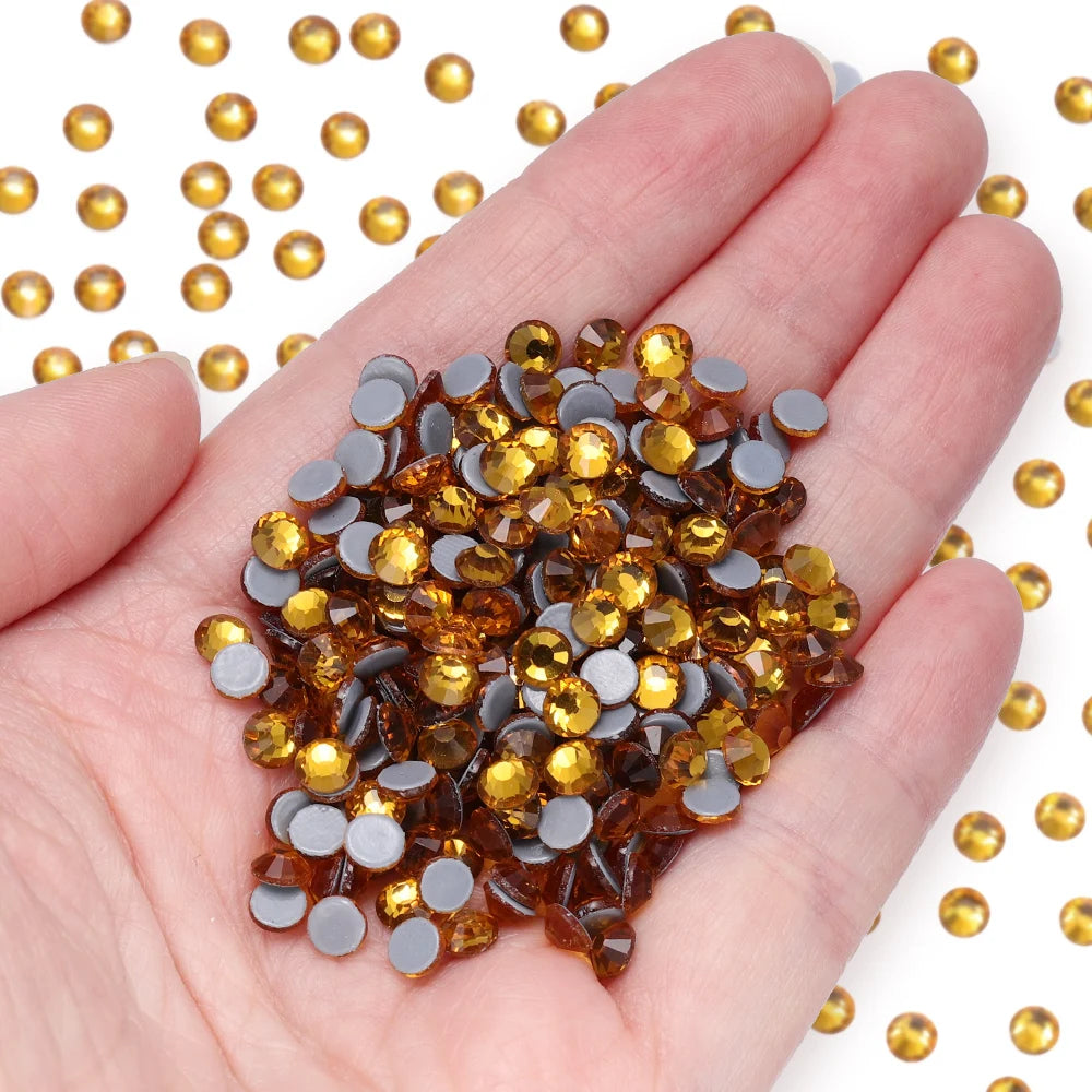 Wholesale Factory Price Flat Back Hotfix Glass Crystal Rhinestone Round Hotfix Crystal Stone Delicate for Clothing Accessories