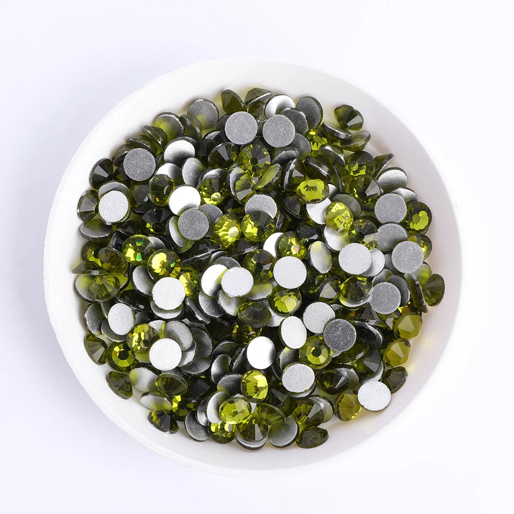SS6-SS30 Wholesale Small Bag Non Hotfix Glue on 4A+ Quality Rhinestones Glass Crystal Flatback Regular Cut for Nail Art
