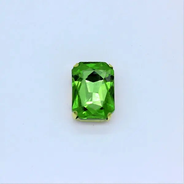 All-size 24-colors Flatback rectangle sew on glass stone Gems sewing crystal rhinestone gold plated button clothes Decorations