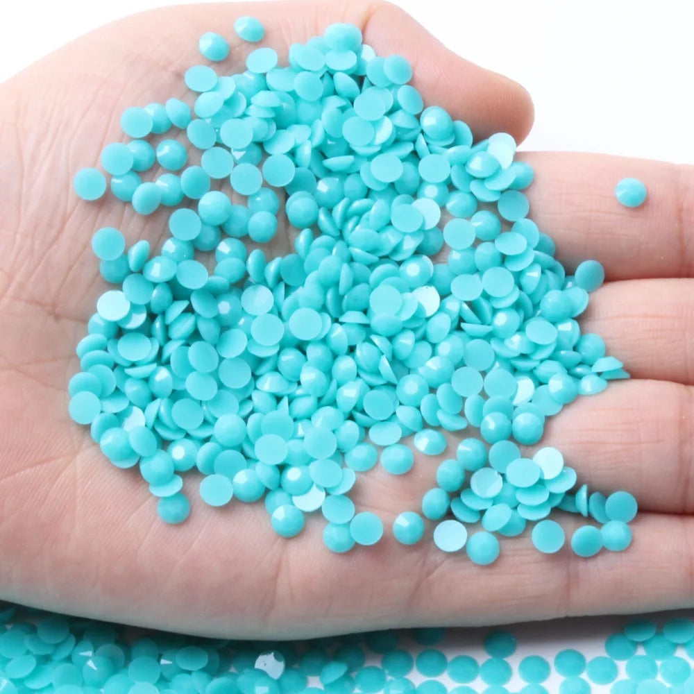 Factory Direct Sales Jelly Solid Opaque Macaroon Color Resin Non Hot Fix Stones Crystal Rhinestones for Garment Decoration