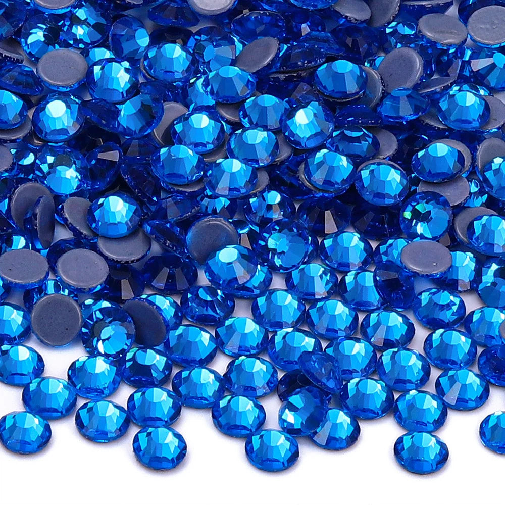 Wholesale 60Colors Hotfix Glass Crystal Rhinestone Flat Back Round Hotfix Crystal Stone Delicate for Clothing Accessories