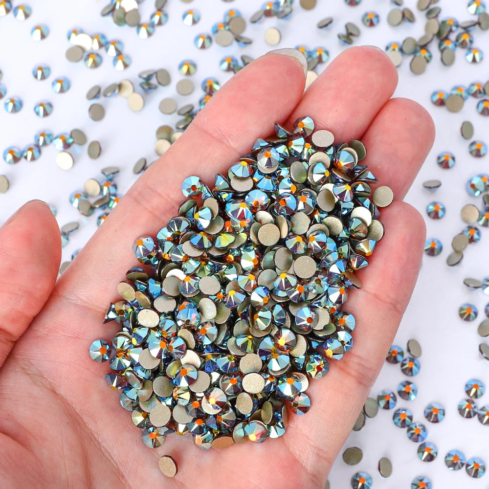 Top Quality 2088 Crystal Glass Rhinestones 16 Cut Facets Round Flatback Diamond Strass AB in Bulk Stones for Cloth Tumbler