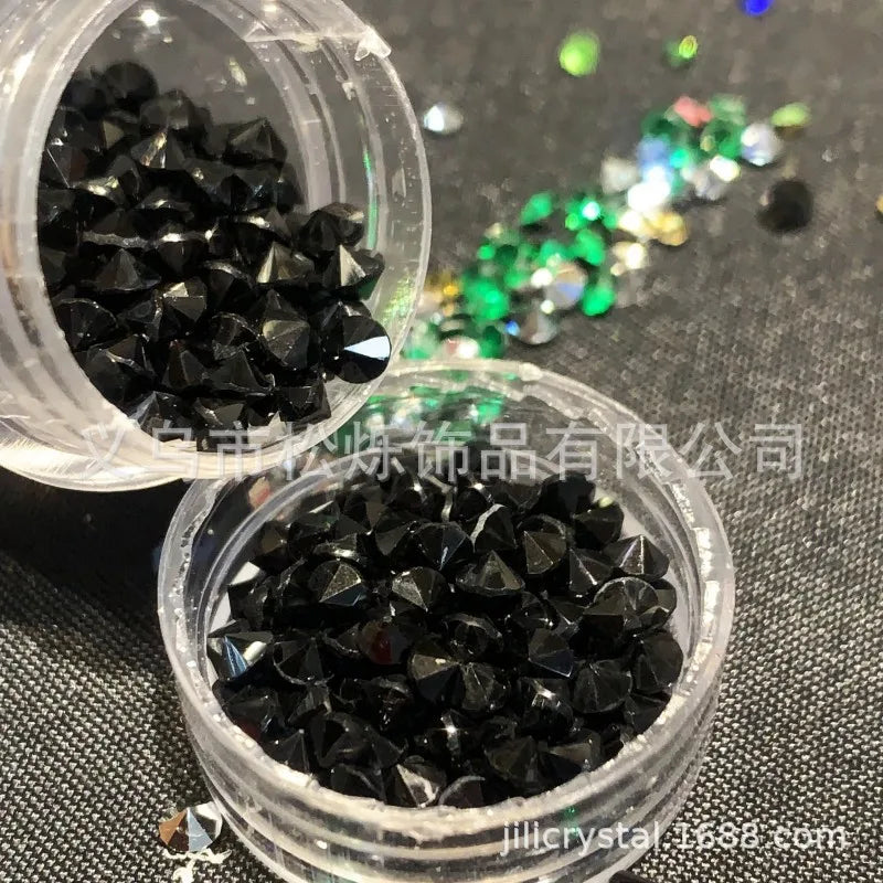 Wholesale Unique Gradient Coloured Plastic Resin Rhinestones Loose Beads for DIY Accessories Bulk Craft Materials
