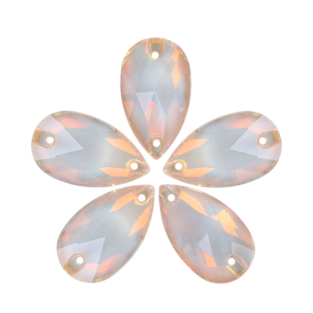 High Quality Hand-Sew on DIY Drill Drop-Shaped  Glass Crystal Rhinestone Sew-On  Setting for Shoes & Dresses for Fashion