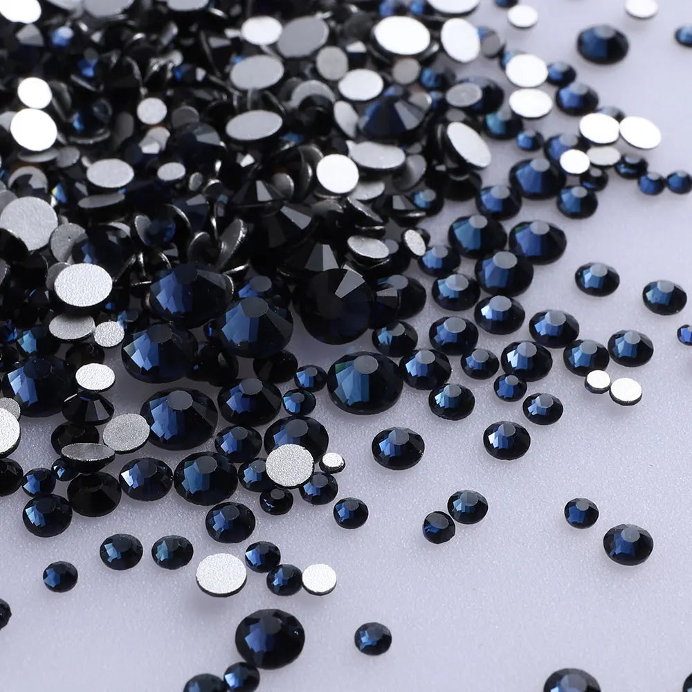 Wholesale Rhinestones 200 Colors 1440pcs  Mix Size Glue on Glass Flat Back Rhinestone Bulk Glass Rhinestone Crystal for Garment