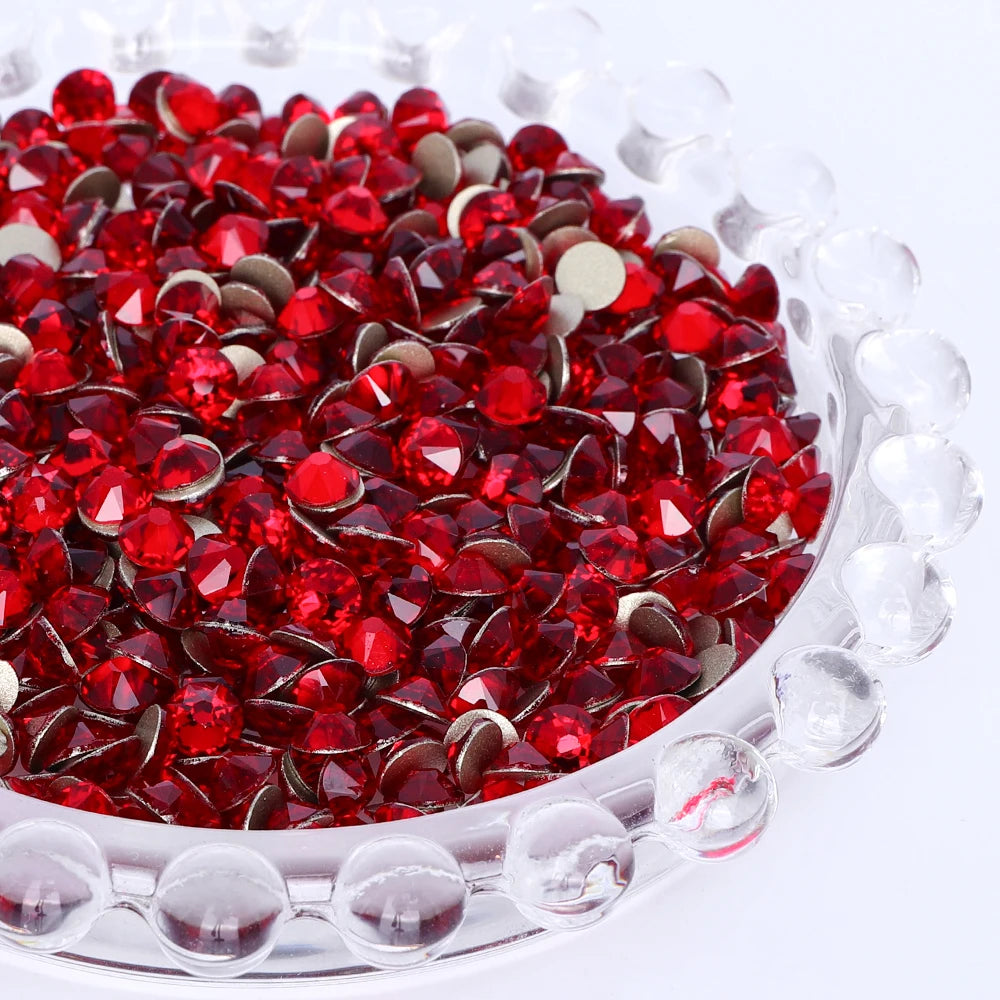 SS10-SS40 Colorful Non Hotfix Rhinestones Golden Base Flat Back Bling Glitter Glass Stones Crystal Strass Diamond for Nail